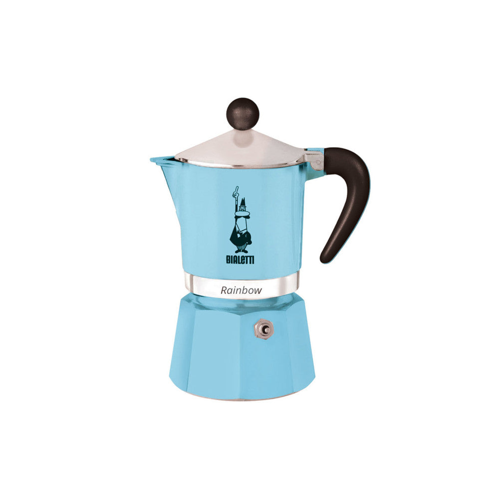 Bialetti Moka Rainbow 3-cup Light Blue