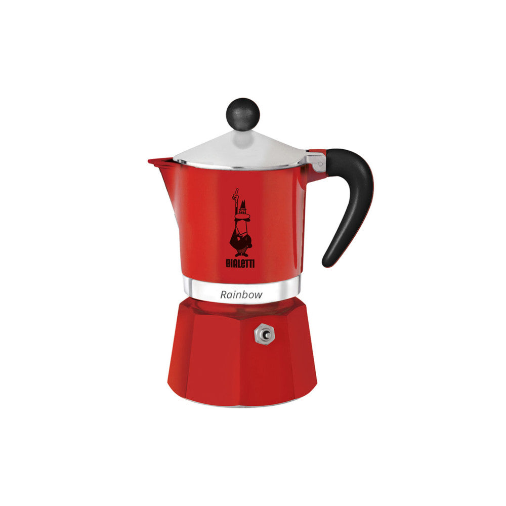 Bialetti Moka Rainbow 3-cup Red