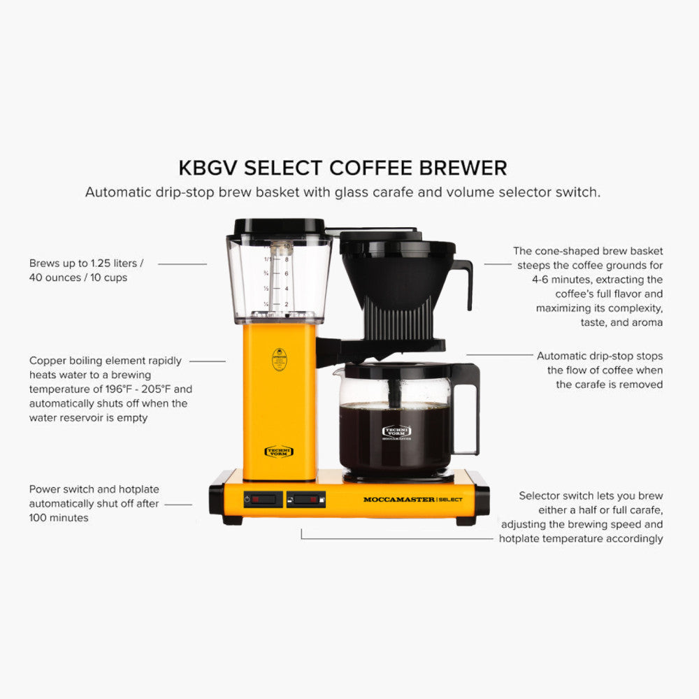 Moccamaster KBG 741 Select filtrinė kavavirė – Yellow Pepper